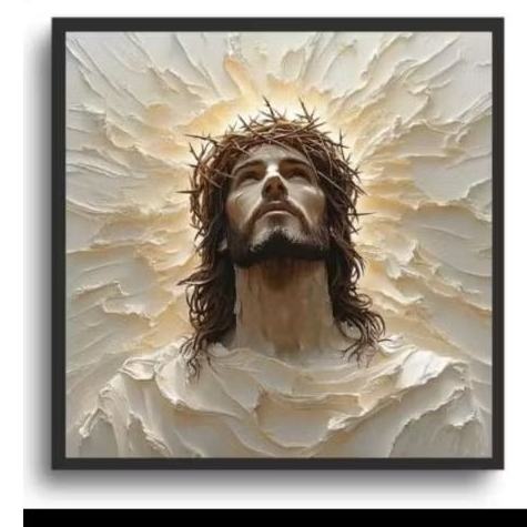Jual Lukisan yesus tekstur 3D - lukisan modern estetik - dekorasi ...