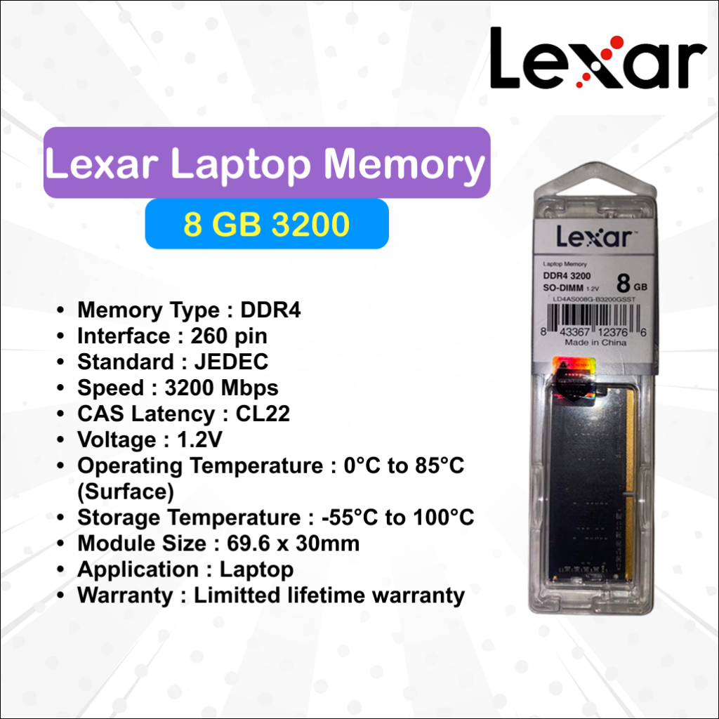 Jual RAM LEXAR DDR4 8GB 3200 SODIMM Laptop Memory | Shopee Indonesia