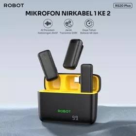 Robot Rs20 Plus Wireless Microphone 1 To 2 Clip Connector Port Type C Mic Bluetooth Live