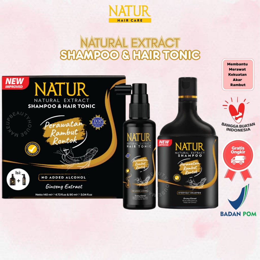 Jual NATUR Shampoo & Hair Tonic 2 in 1 Ginseng Extract - Perawatan ...