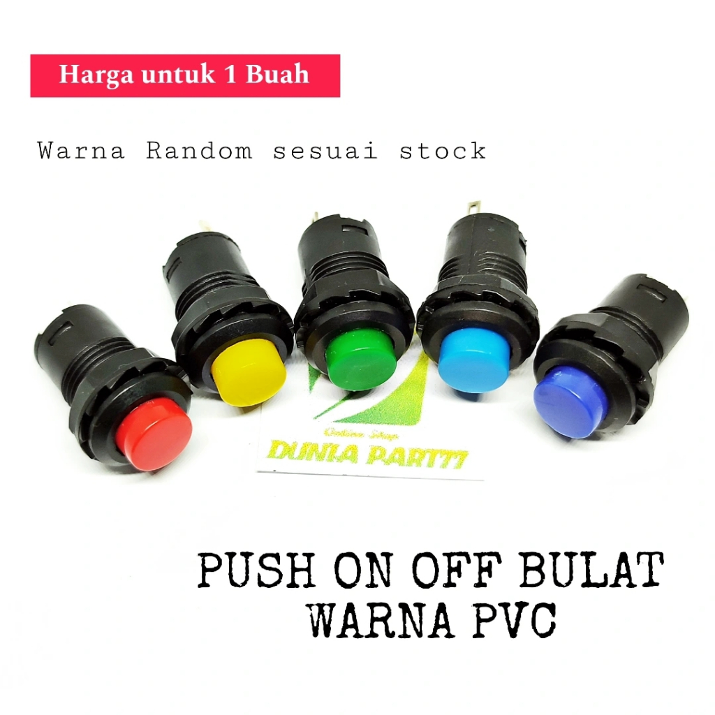 Jual Push On Off Bulat Warna PVC Switch bulat Saklar | Shopee Indonesia