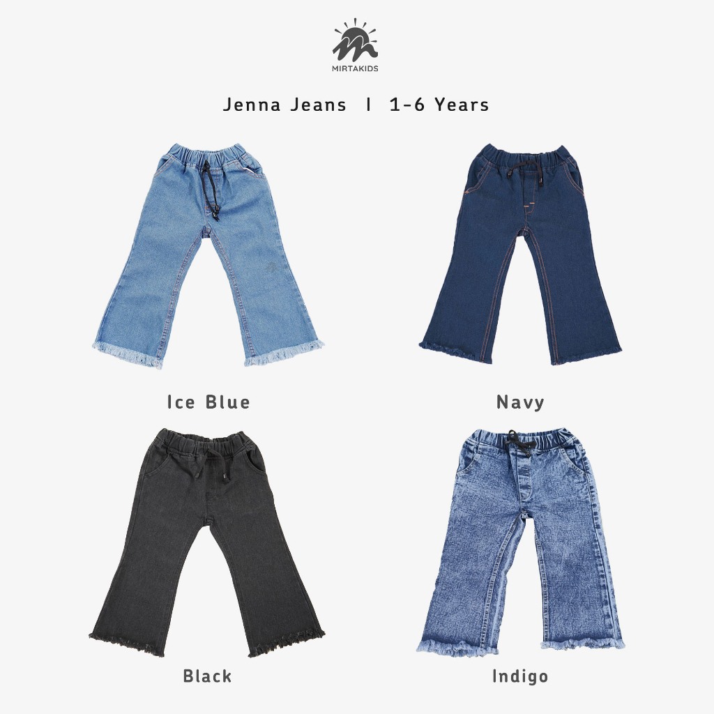 Jual Mirtakids Jenna Jeans Denim (1 -6 Tahun) | Celana Jeans Kulot ...