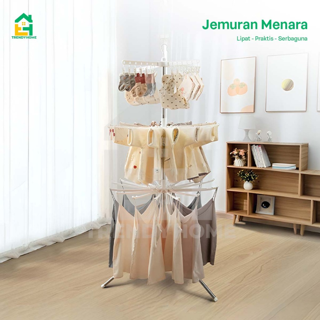 Jual Trendy - Jemuran menara Rak Jemuran Baju Bayi Lipat Jemuran ...