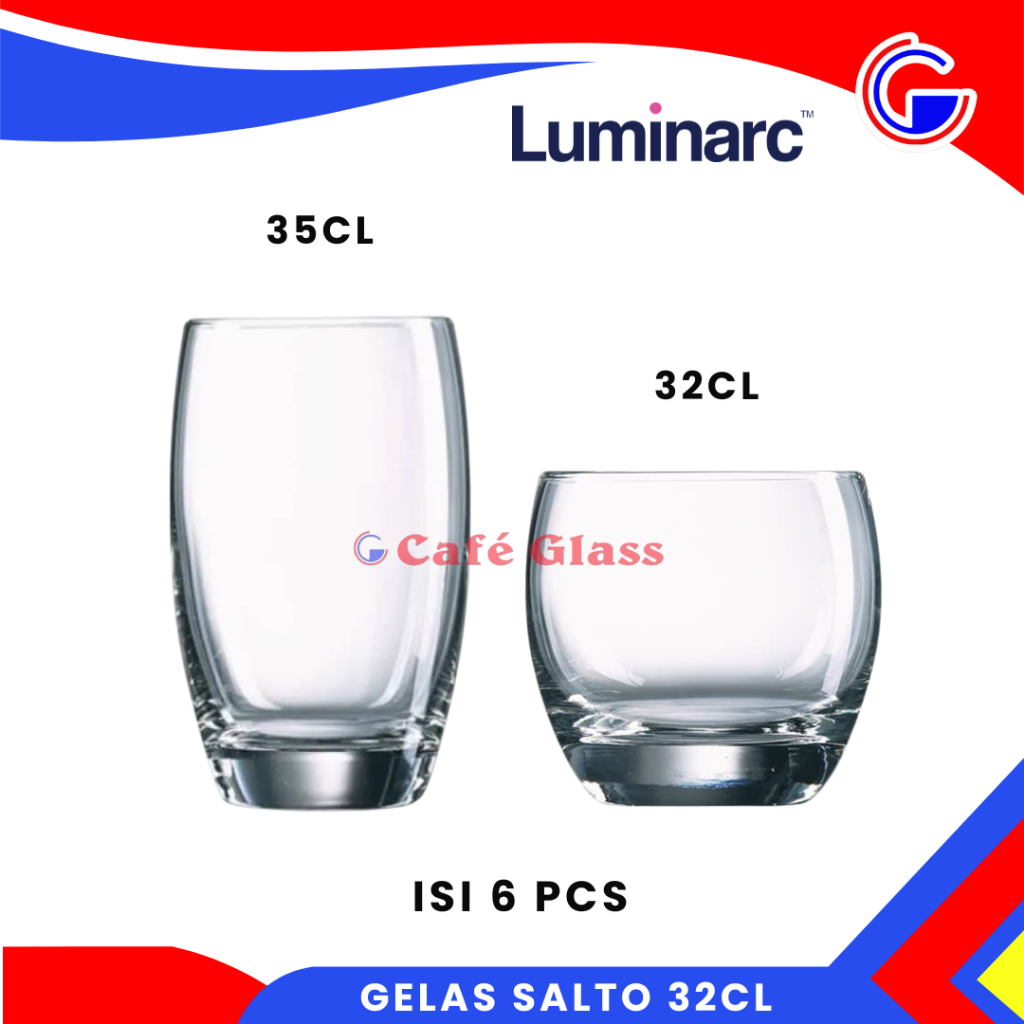 Gelas Minum Kaca Elegan - Gelas Hotel Restoran Cafe - Gelas Bening Salto Luminarc 320Ml/350Ml