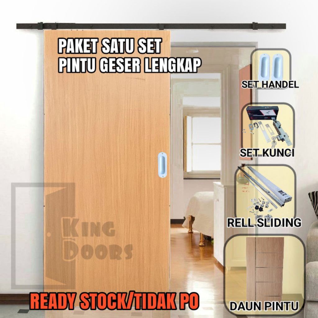 Jual Satu set pintu geser lengkap ready stock | pintu kamar geser ...