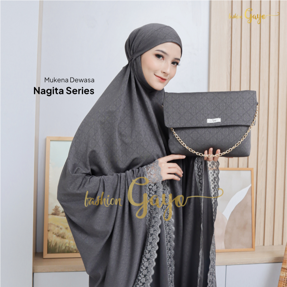 Mukena Fashion GAYO - Nagita Series - Mukena Dewasa Menutup Dagu | Mukena Jumbo + Renda Premium