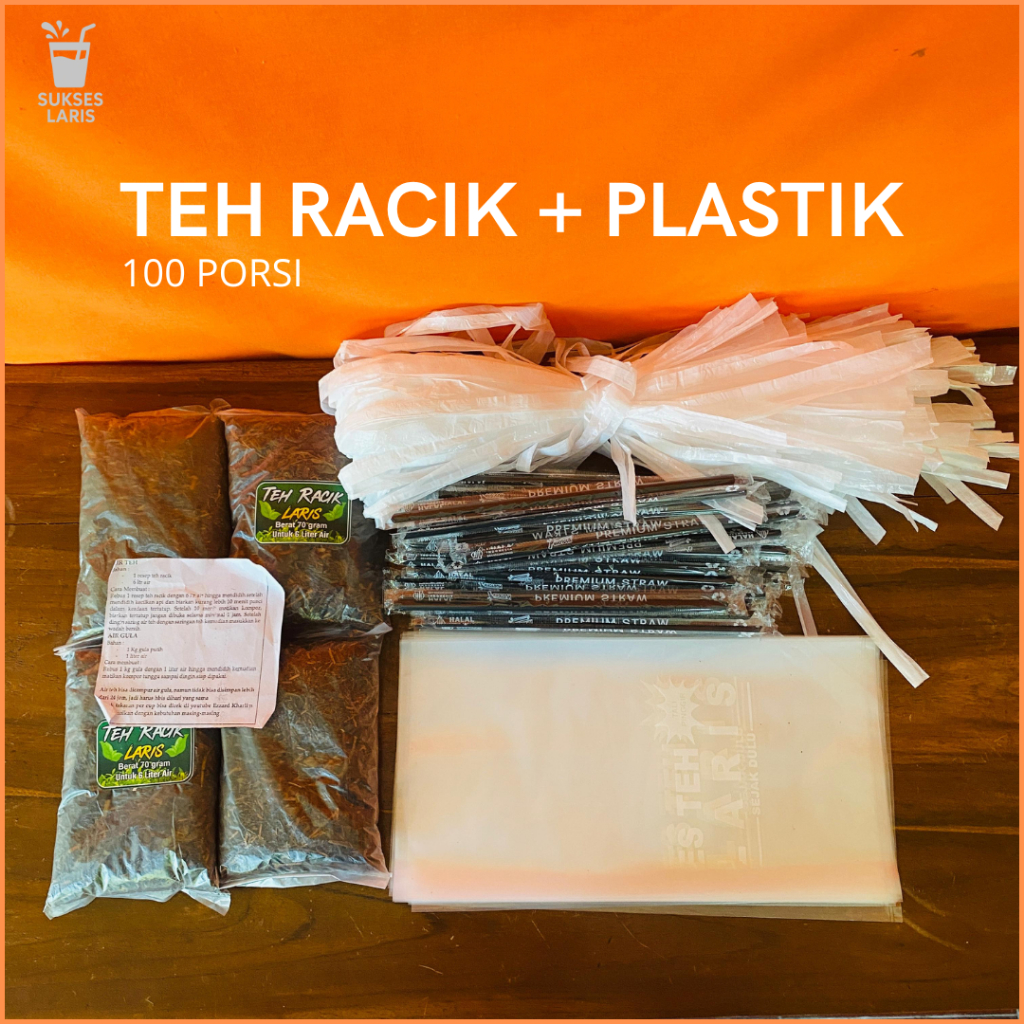 Jual TEH + KEMASAN PLASTIK 100 PORSI | TEH RACIK PAKET LENGKAP 100 ...