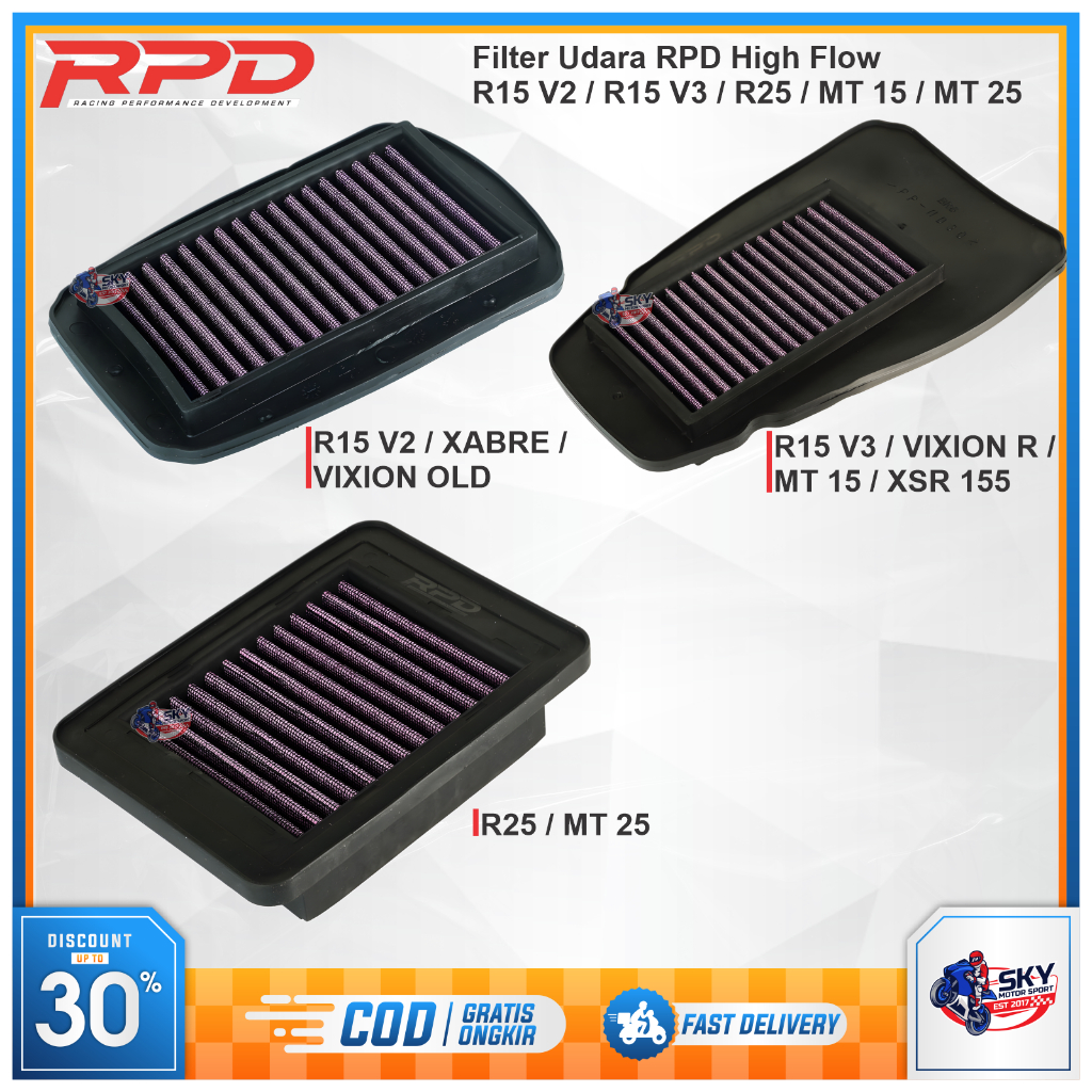 Jual Filter Udara RPD R15 V2 / R15 V3 / R25 / MT15 / MT25 / Xabre ...