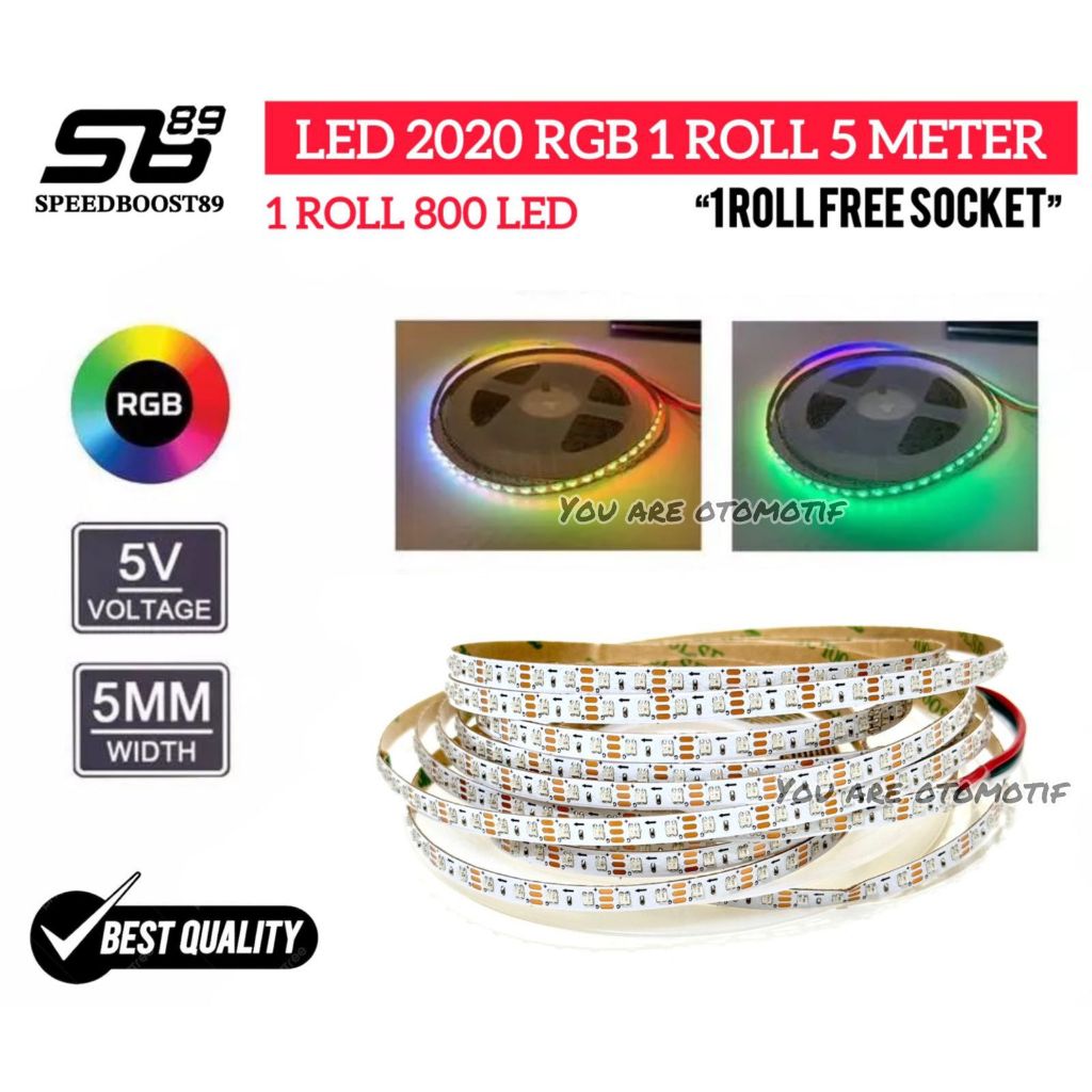 Jual UR Led Strip Alis WS2812B RGB 2020 Matrix Top Side View 800 Led ...
