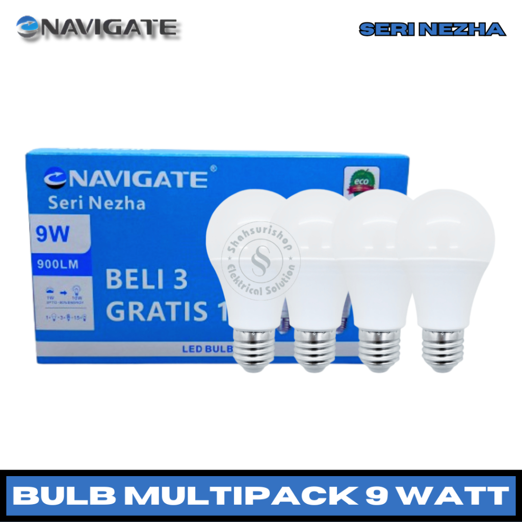 Jual NAVIGATE LED BULB SERI NEZHA 9 12 WATT LAMPU PAKET 3 GRATIS 1 ...