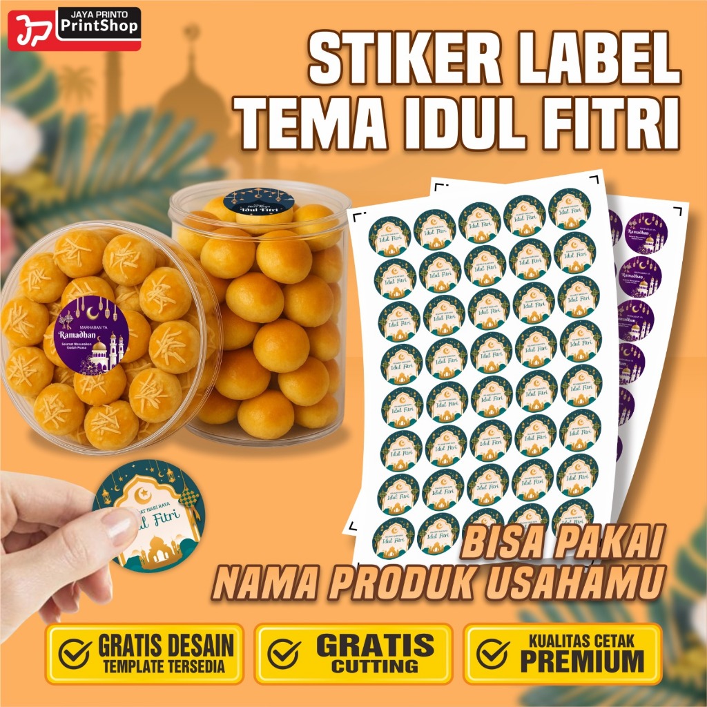 Jual Cetak Stiker Label Kemasan, Makanan, Minuman Bentuk Bulat Tema ...
