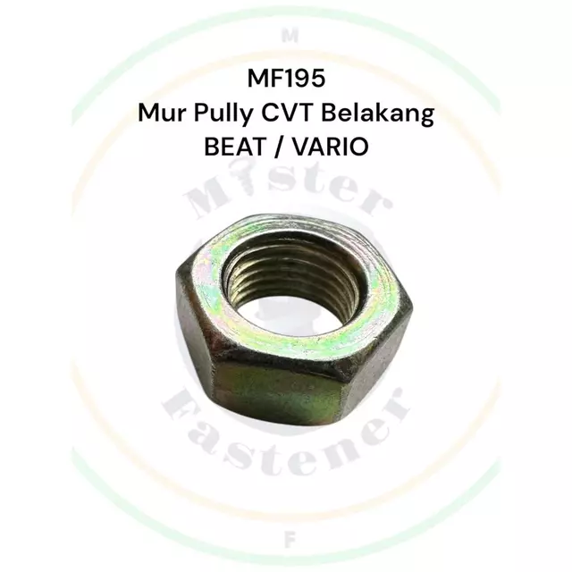 Mur CVT PULLY BEAT Belakang m12 Kunci 19 Pulley Honda Vario Scoopy Beat Spacy PCX ADV Genio 110 125 150 160 Matic LED all new old karbu FI injeksi nut hex 12mm 12 mm as gear gir rasio v belt