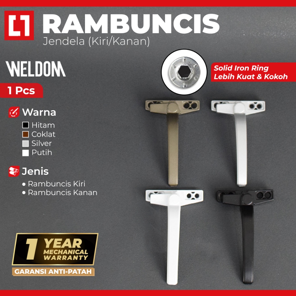 [RETAIL/GROSIR] WELDOM Rambuncis Handle Jendela Aluminium Window 55