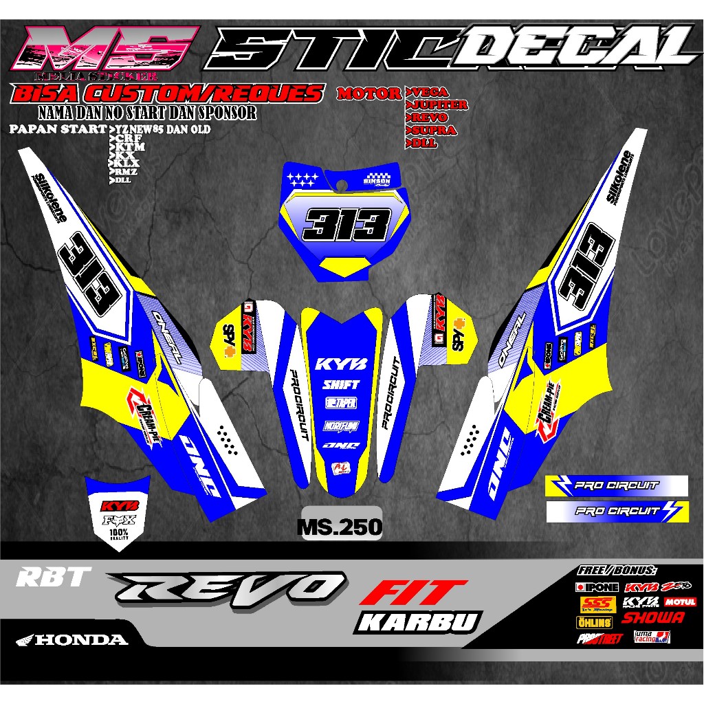 Jual Sticker DECAL RBT MOTOR REVO FIT KARBU FULL BODY MOTOR SUPERMOTO ...