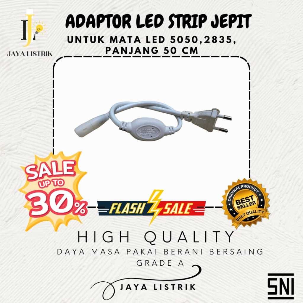 Jual JAYA LISTRIK - ADAPTOR LED STRIP WATERPROOF JEPIT 5050.2835 ...