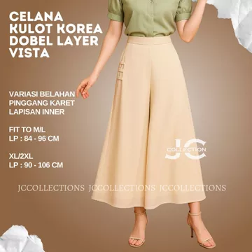 Celana Panjang Wanita Korea Style Dan Elegan Vista JCCollections Celana Kulot Korea Style Dobel