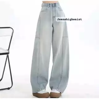 [UNISEX] Baggy barrel miss eldhini pants jeans raw denim pria dan wanita barrel outfit gombrong wide leg jins oversize Celana Panjang korean regular retro kalcer jeans wanita jeans lulu abu abu Highwaist celana erabaru biru skena