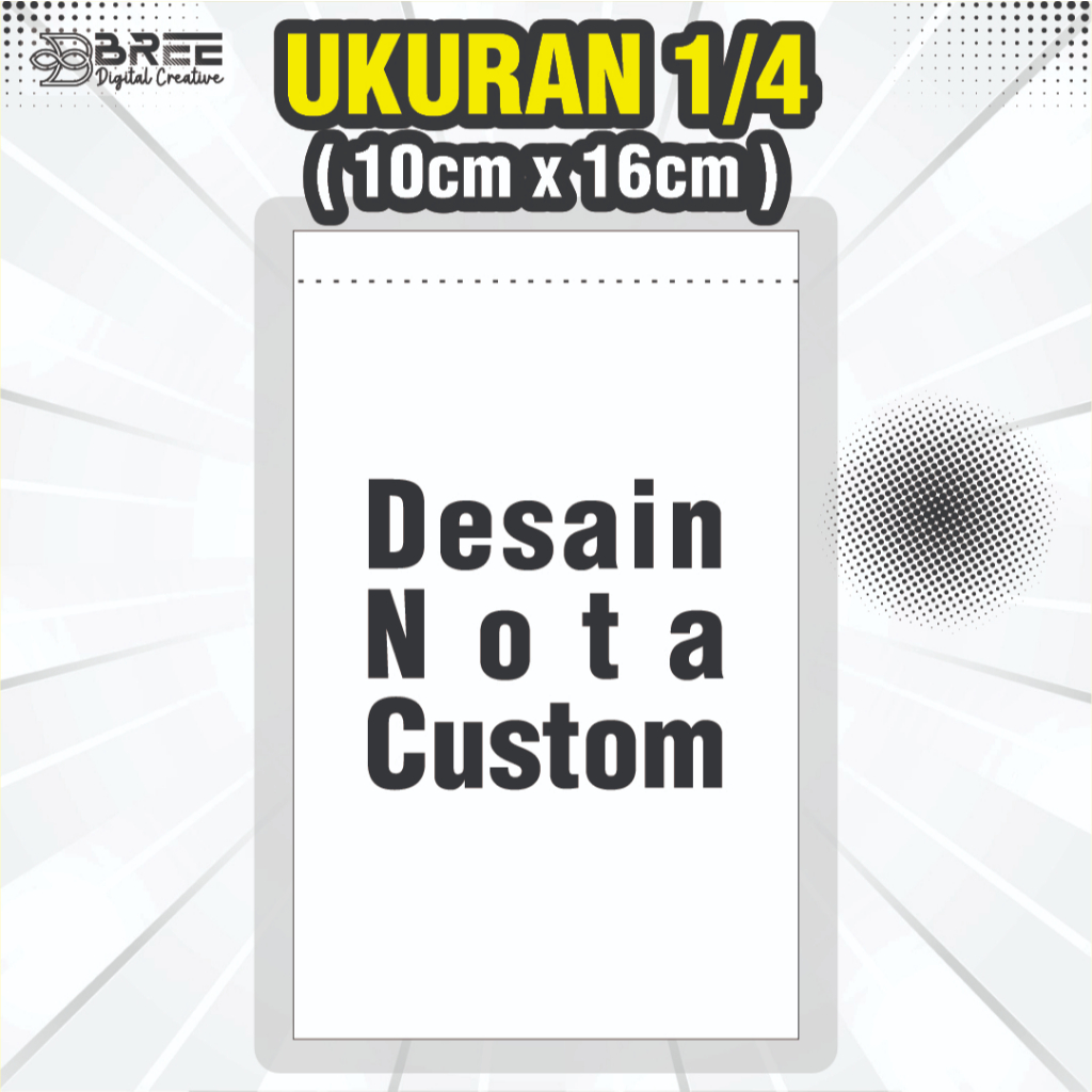 Jual Nota Satuan Ukuran 1/4 | Free Desain | Full Color | Tanpa PO ...