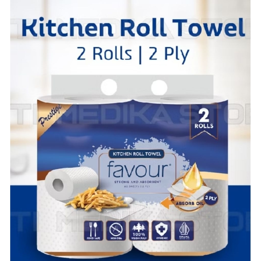 Jual ( 1 SLOP isi 2 Roll ) FAVOUR Roll Calorie Tisu Dapur / Kitchen ...
