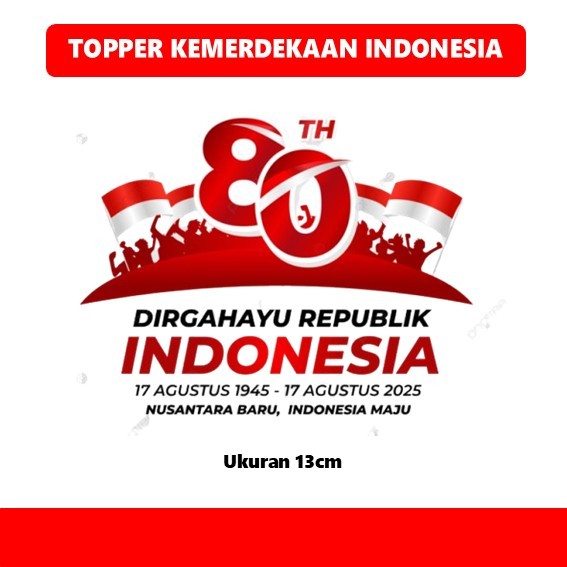 Jual Topper Kemerdekaan Indonesia 80TH | Hiasan Tumpeng Independence ...
