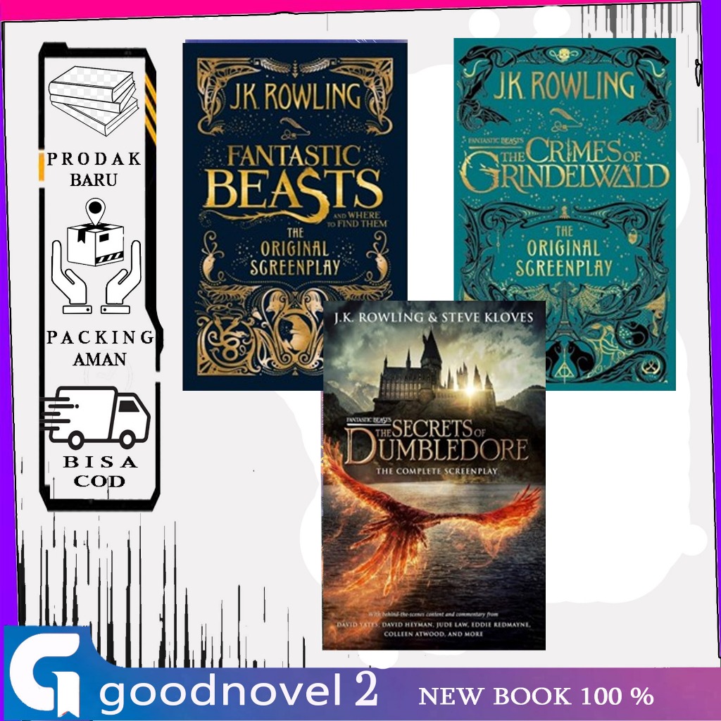 Jual Fantastic Beasts (3 book series) Where to Find Them - The Crimes ...