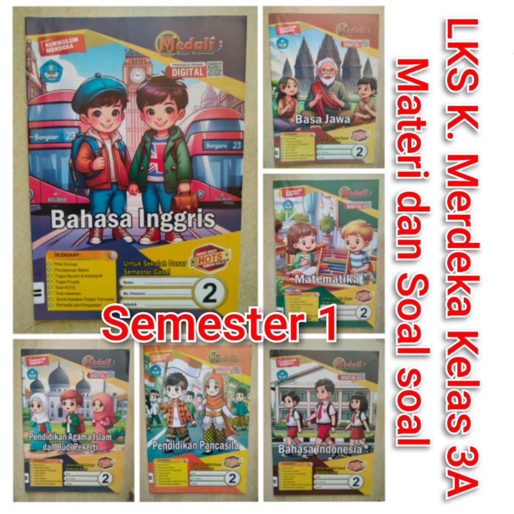 Jual LKS SD Kelas 2 Kurikulum Merdeka KUMER Semester 1 LKS Medali Soal ...