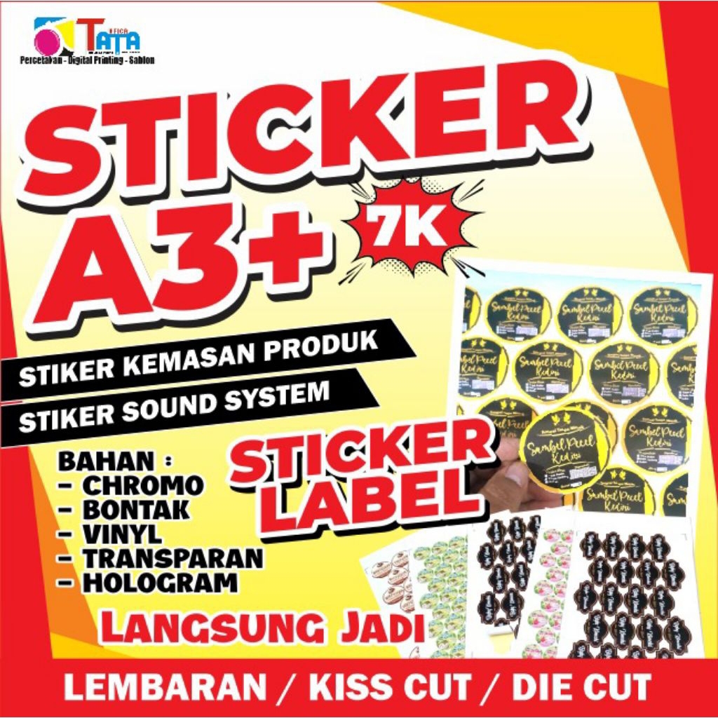 Jual Cetak Stiker A3+ Vinyl / Bontak / Glossy / Sticker Custom MURAH ...
