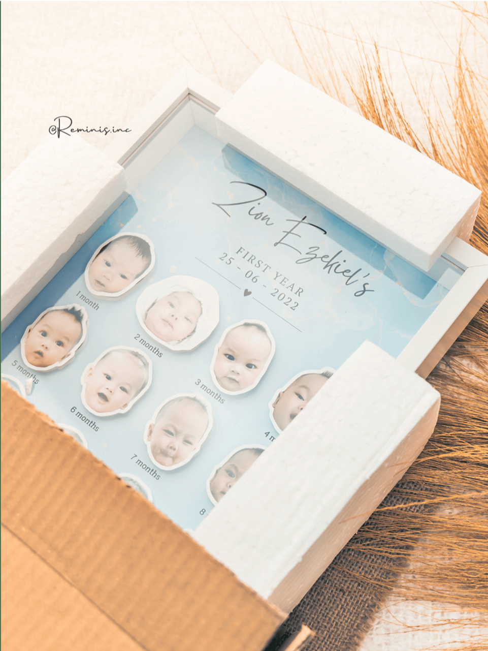Jual 3D Frame | 1-12 Months Baby Milestone A Frame Gift , Bingkai Bayi ...