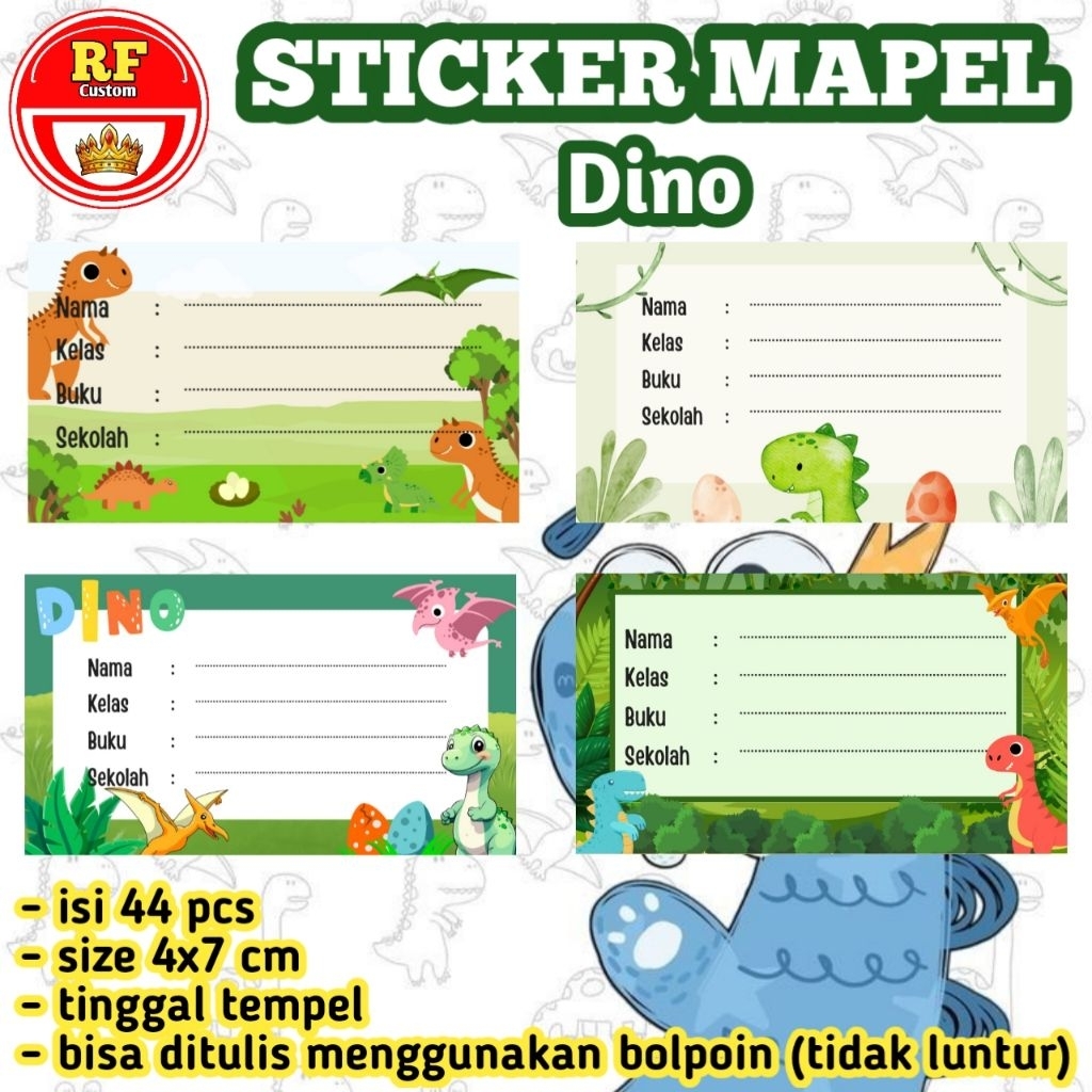 Jual 44 PCS STIKER MAPEL / LABEL NAMA BUKU SEKOLAH / STIKER MATA ...