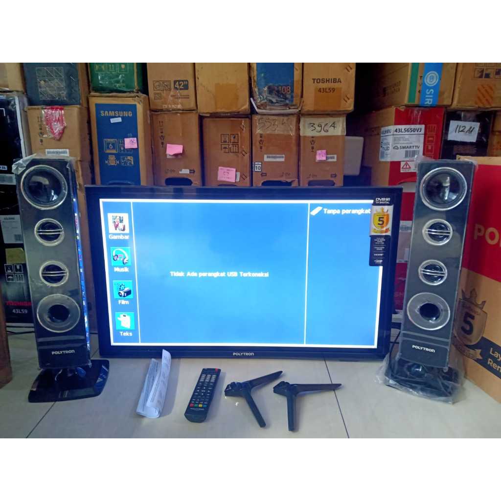 Jual [+free palet kayu] TV LED POLYTRON PAKAI SPEAKER 32 INCH DIGITAL