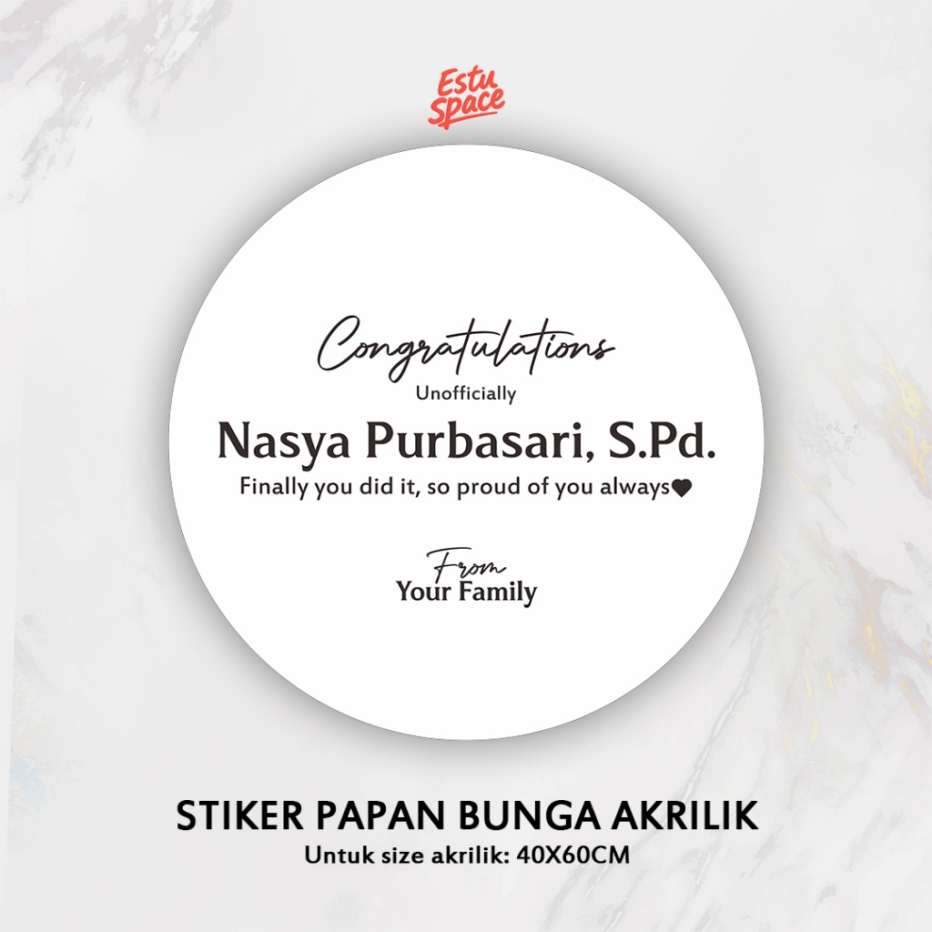 Jual Sticker Cutting Custom Papan Bunga Akrilik Wisuda Graduation ...