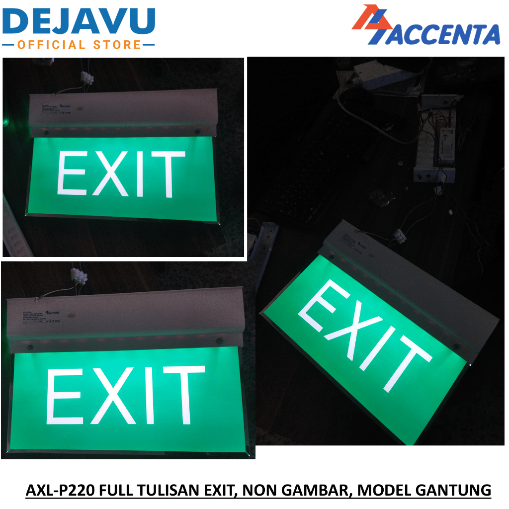 Jual LAMPU EXIT LED ACCENTA AXL-P220/2.5W ( SLIM SURFACE) - Tulisan ...