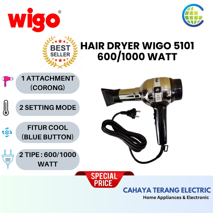 Jual Wigo Taifun Hair Dryer 5101 - 600 Watt - 1000 Watt Pengering