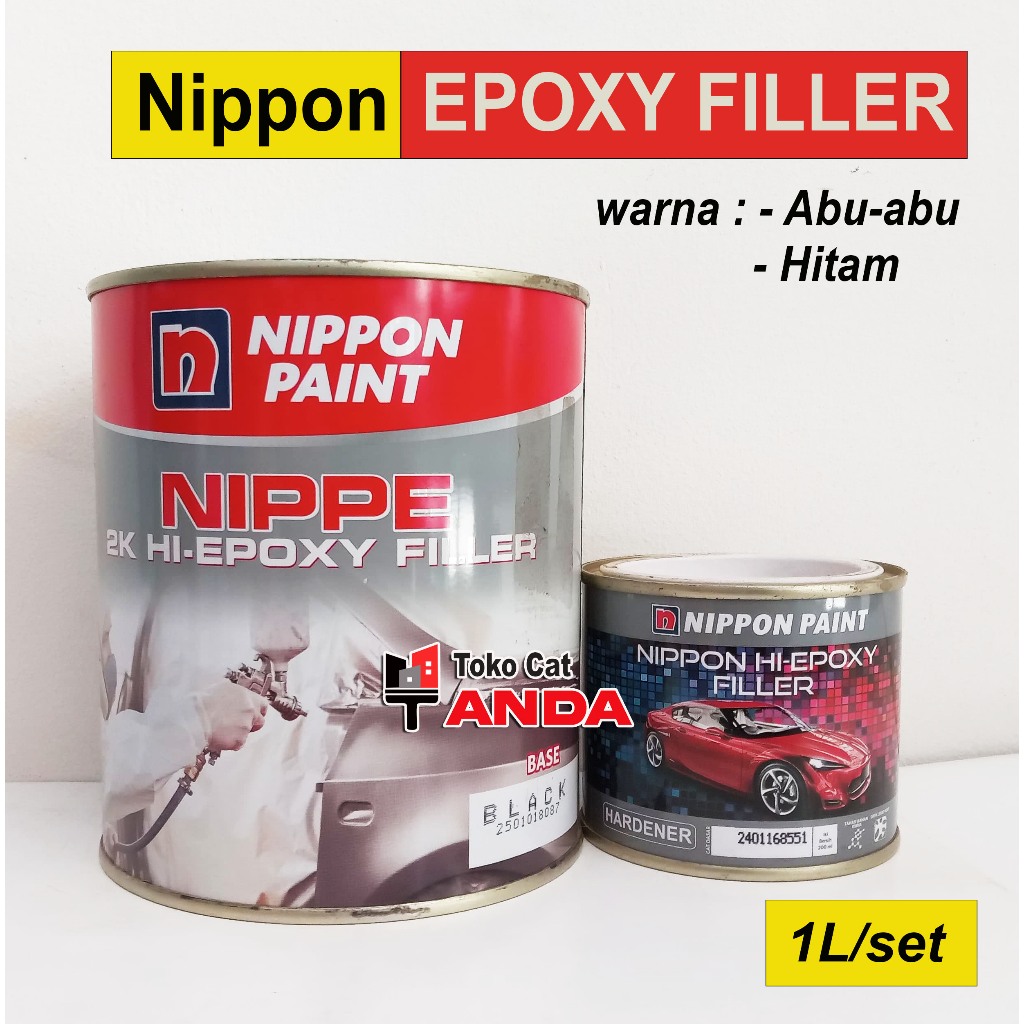 Jual Epoksi Epoxy Nippon Black HItam -Epoxy Grey Abu - 2 Komponen 1L ...