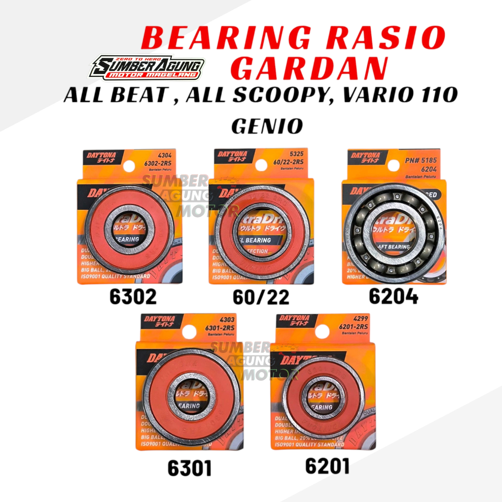 Jual Bearing Laher Laker Rasio Gardan Beat Karbu Street Scoopy Vario ...