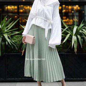Rok Plisket Warna Mayung Flowly Rok Simpel All Size Untuk BB 39 90 Kg Bahan Koshibo Grade A