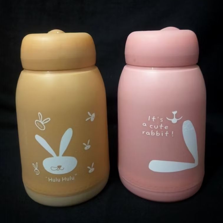 Jual botol minum lucu botol minum kaca rabbit kelinci 330ml | Shopee ...