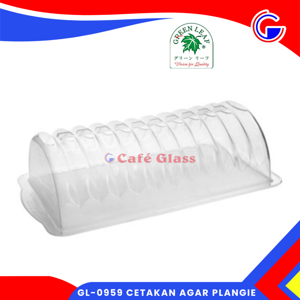 Cetakan Agar Plangie Green Leaf - Cetakan Puding Plastik Bening - Cetakan Bolu Ketan Hitam