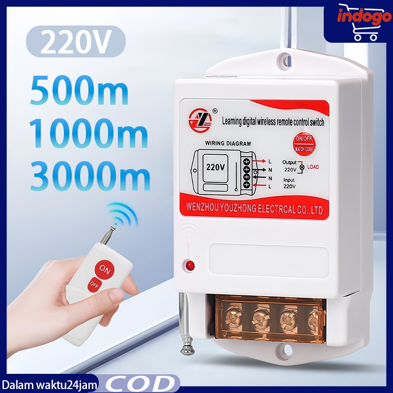 Jual 500/1000/3000M WIRELESS REMOTE CONTROL SWITCH ON OFF / SAKLAR ...