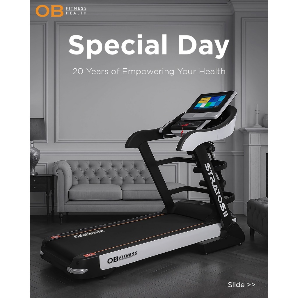 Jual STRATOS II OB-1290 Treadmill Android, Incline Otomatis