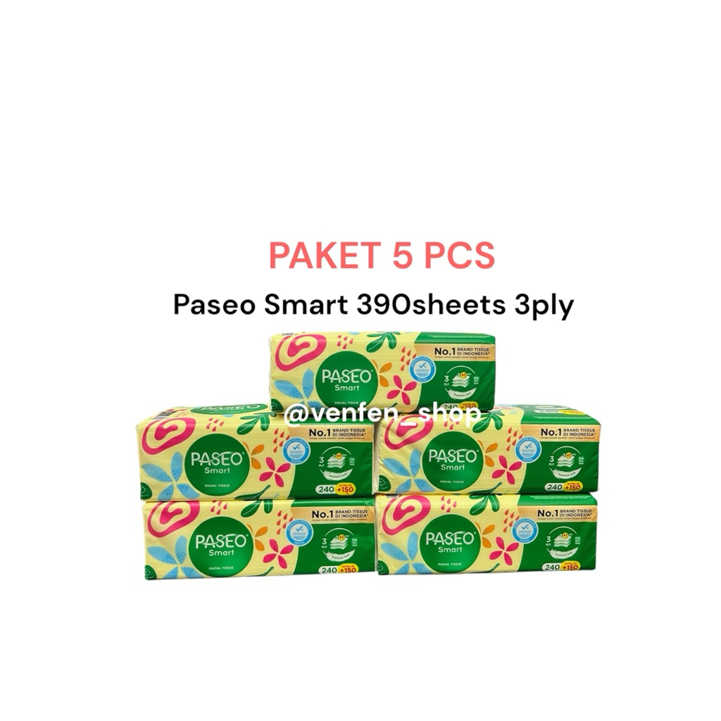 Jual TISU PASEO SMART FACIAL TISSUE 390PLY [ 240+150PLY ] 3PLY | Shopee ...