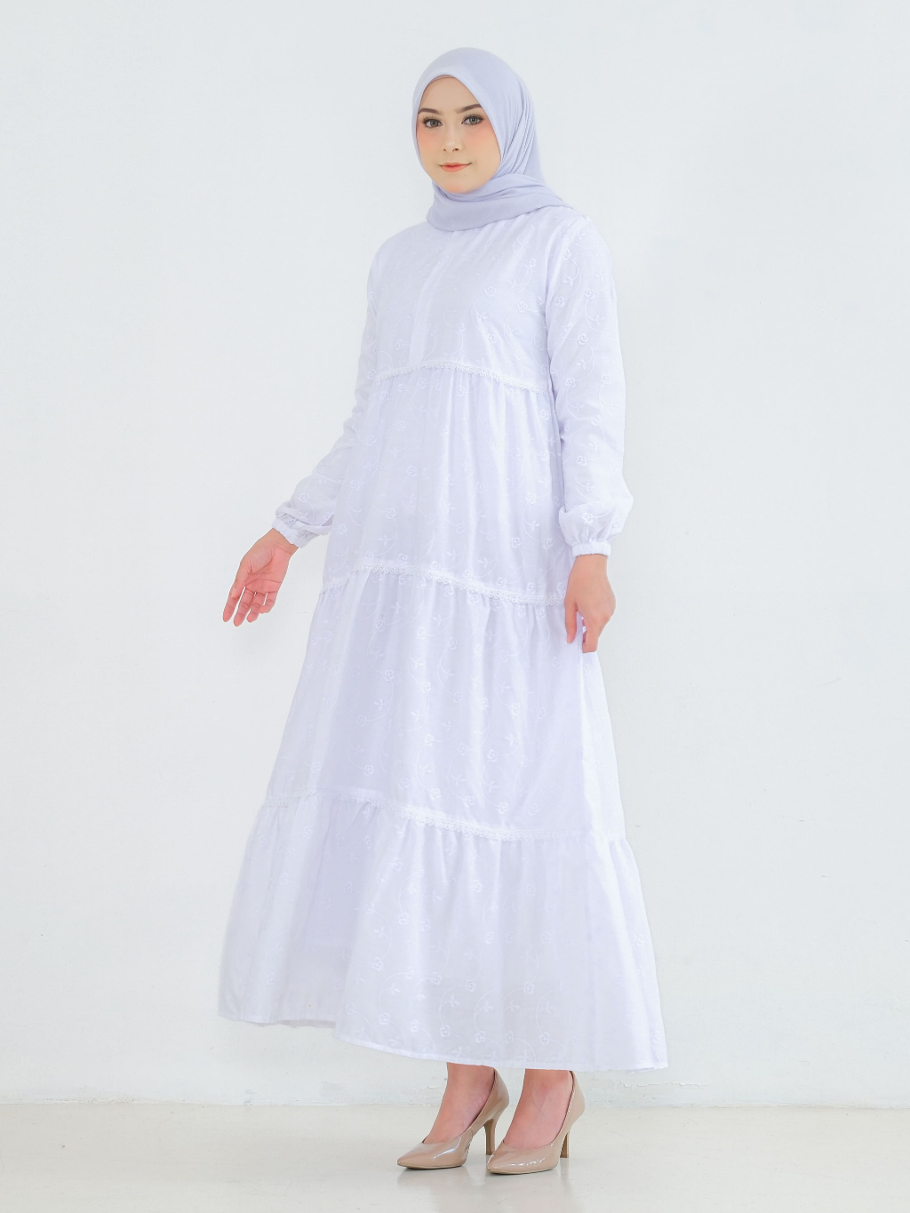 Jual Raisma - Gamis Putih hITAM Rempel Umpak Effais Perlengkapan Umroh ...