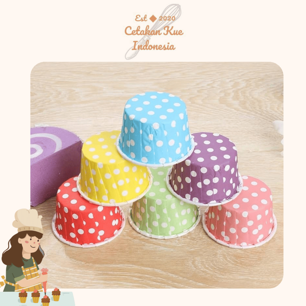 Jual {CKI} Cup Muffin Colour / Paper Cup Cake Muffin Polkadot Cute ...