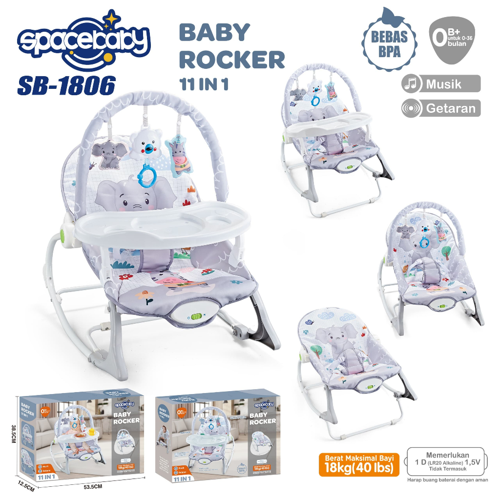 Jual Space Baby ZX 1803 / 1703 10 in1 Infant To Toddler Rocker