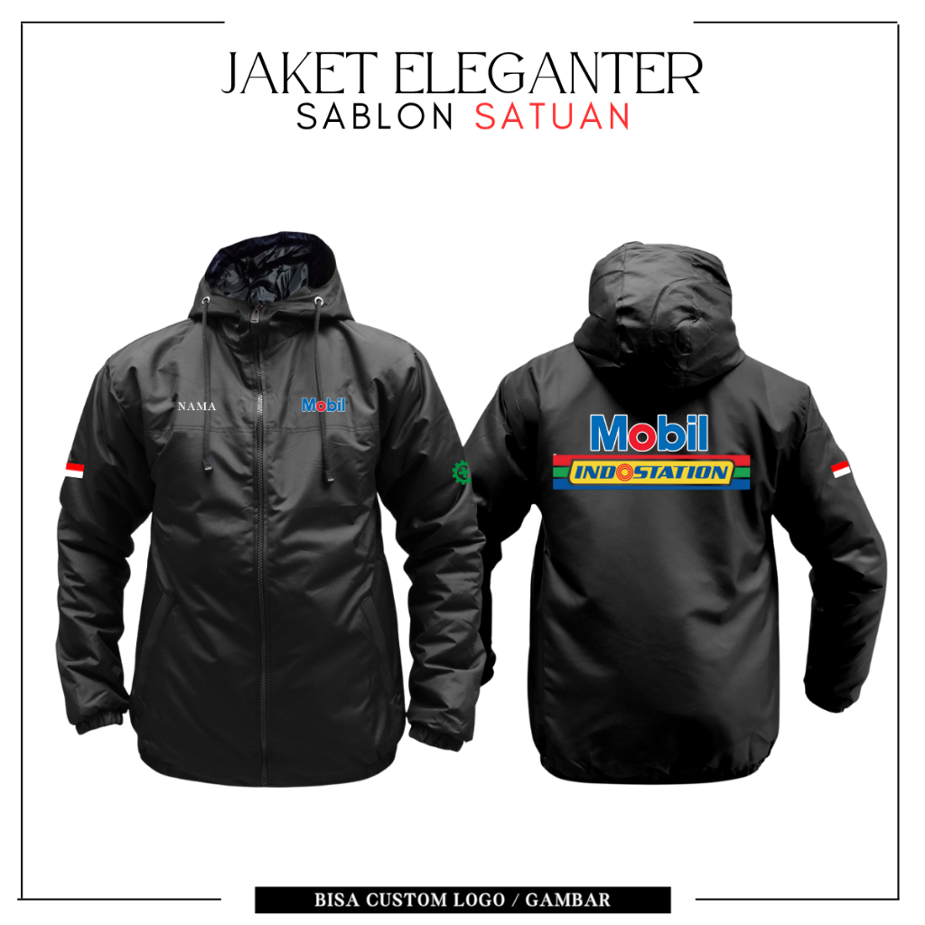 Jual Jaket Karyawan SPBU Custom Mobil Indostat Tebal Hangat Zipper ...