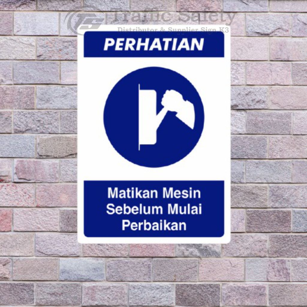 Jual Rambu matikan mesin 15x20 cm | Shopee Indonesia