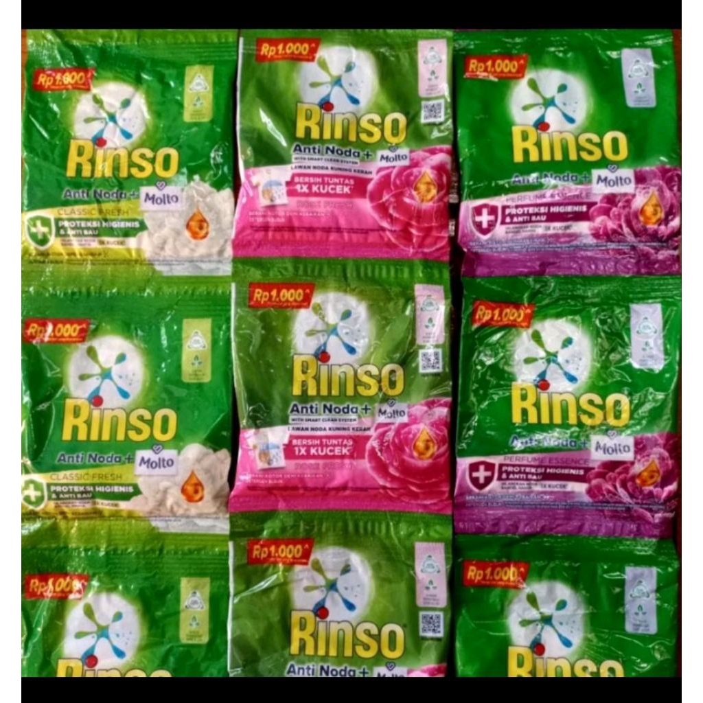 Jual 24 sachet atau 4 renteng rinso bubuk kemasan @1000 | Shopee Indonesia