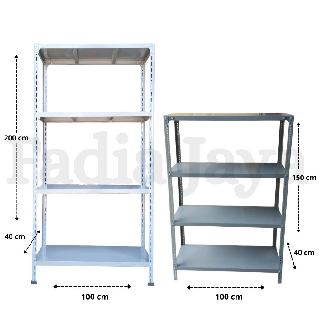 Jual Rak Lemari Besi Siku Lubang 4 Susun Tingkat Gudang Kantor Warung ...