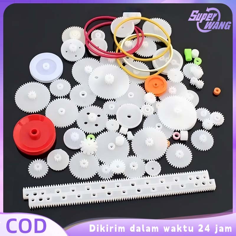 Jual 75pcs/Set Gear Mainan Plastik Serbaguna Roda Gigi Plastik DIY Gear ...