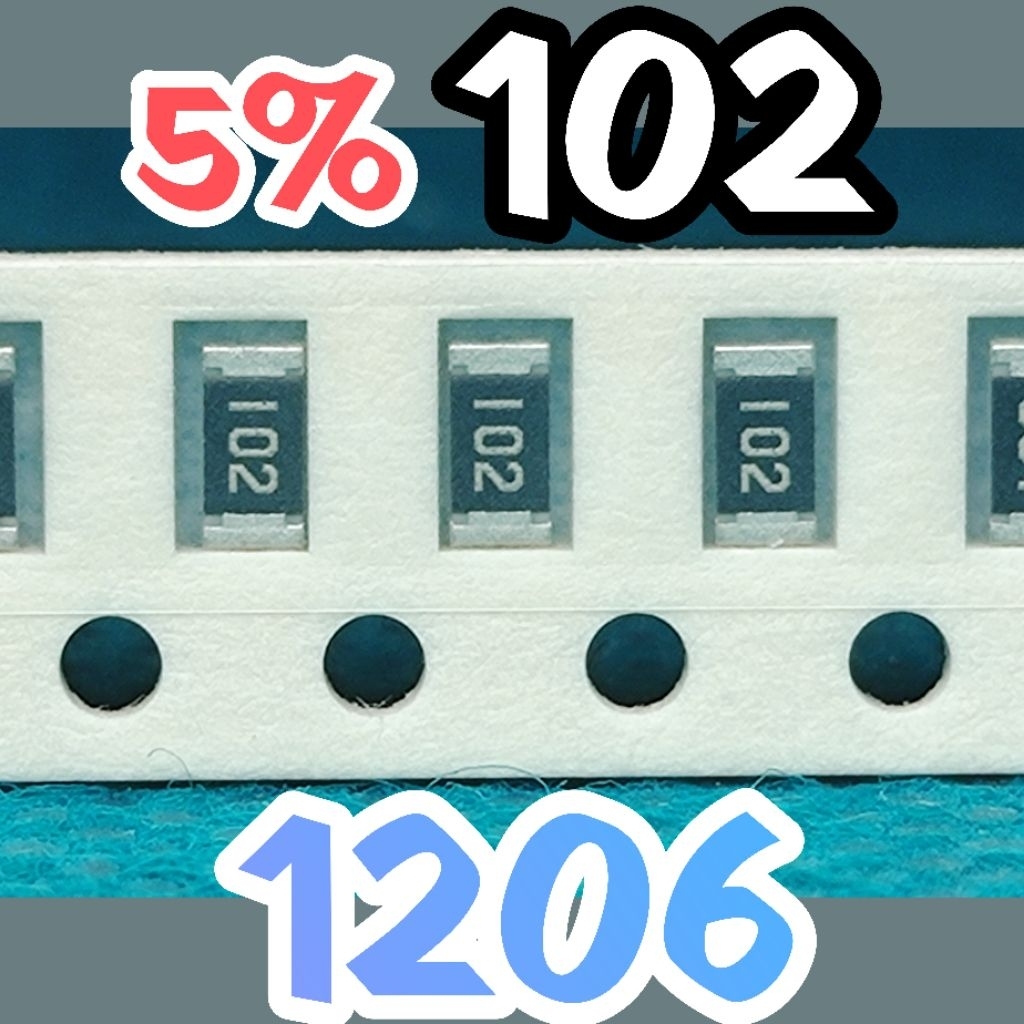Jual 10pcs Chip resistor smd 102 1K0 5% size 1206 3216 1K ohm 1Kohm 1 ...